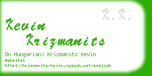 kevin krizmanits business card